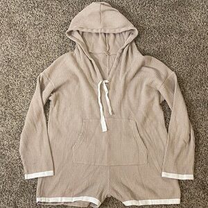 Cozy Tan Hooded Romper